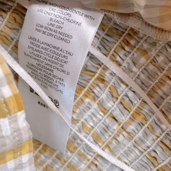 Anthropologie Yellow and White Plaid Top - Picture 9 of 10